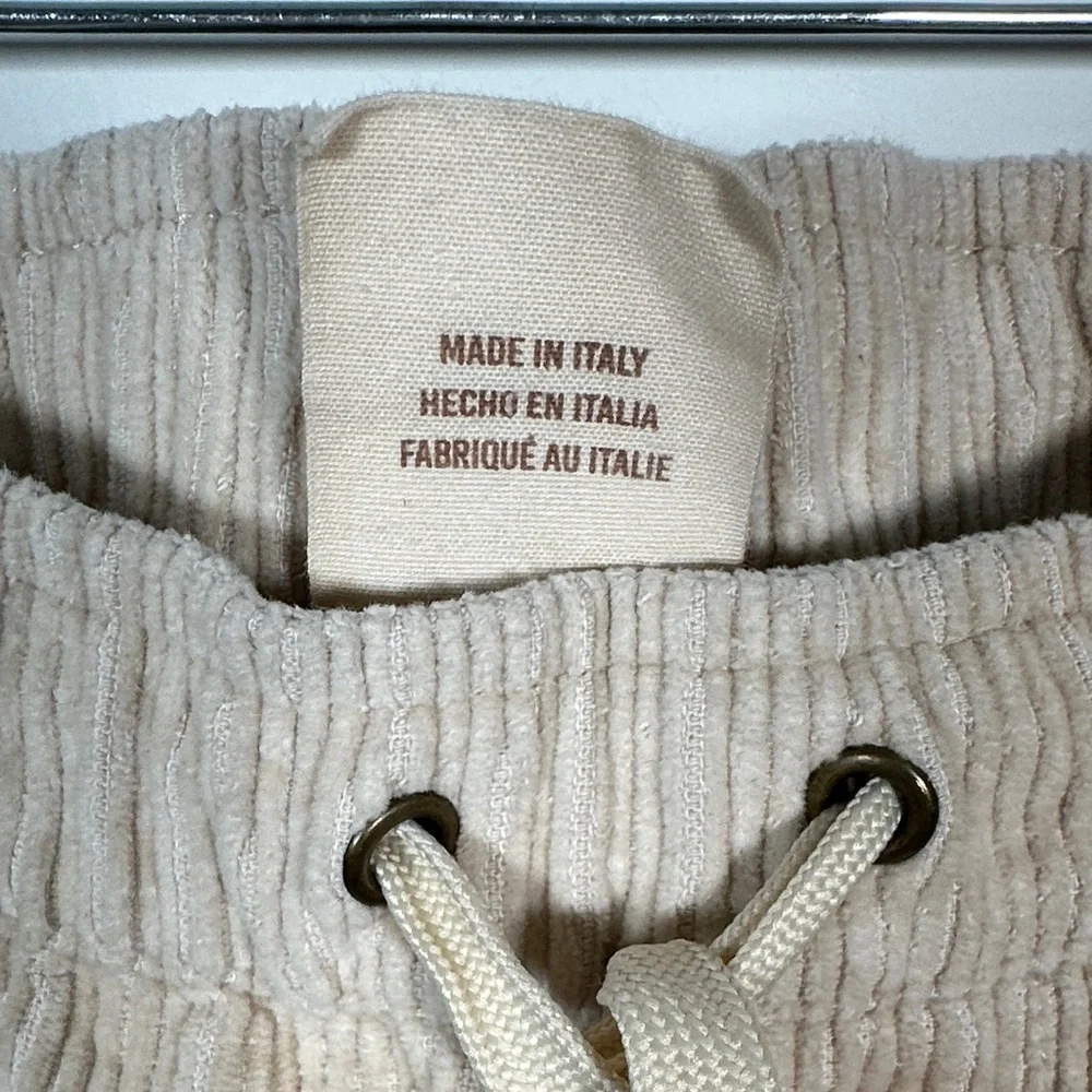 Dandy Del Mar XS Cotton Drawstring Corduroy Pants Beige Made in Italy